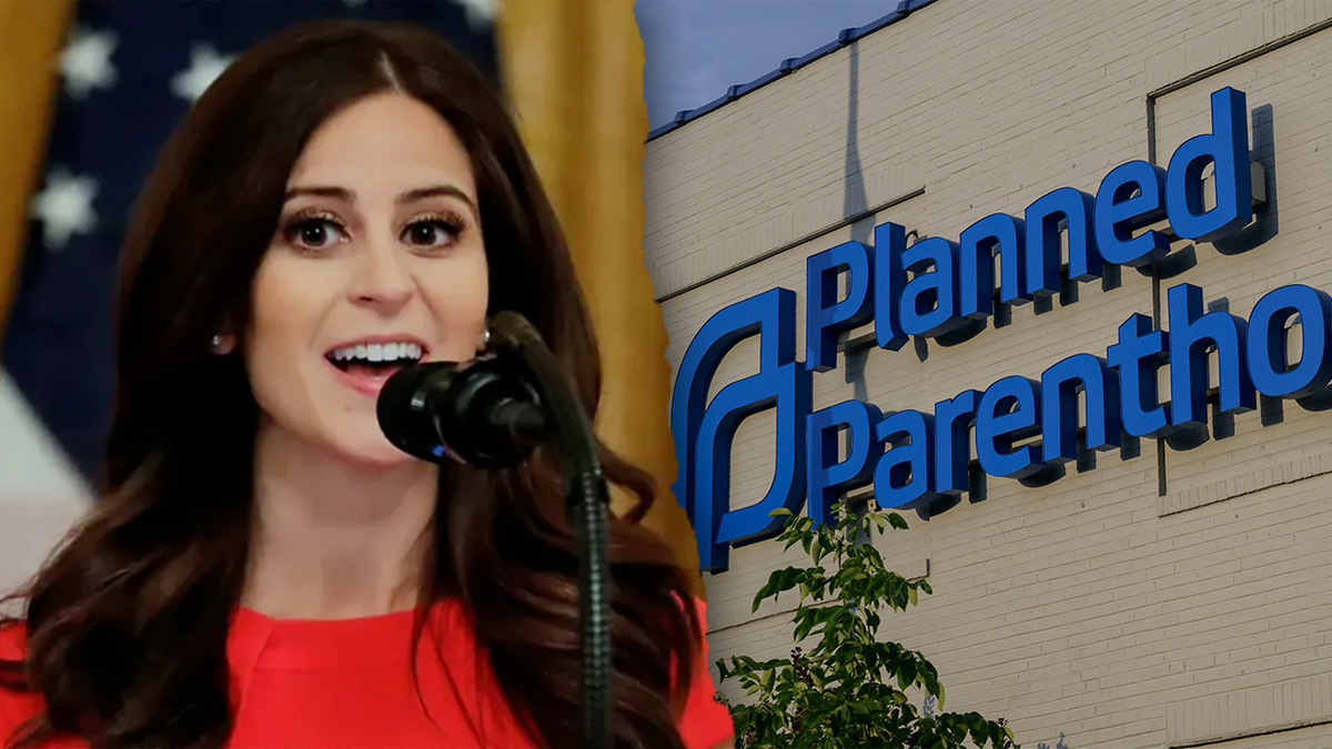 Lila Rose, left; Planned Parenthood sign right