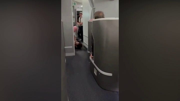 American Airlines passenger restrained, knocked down while trying to enter pilot cockpit: video