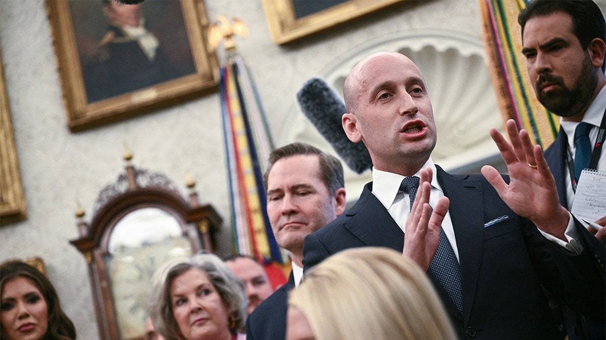 Stephen Miller pictured in the White House