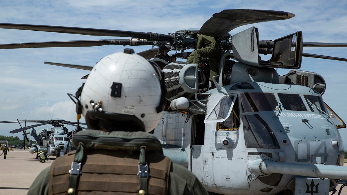 Preflight maintenance at U.S. military base in Honduras