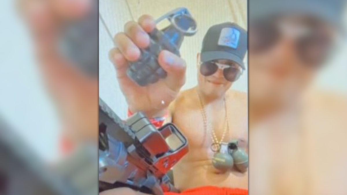 Yonaiker Gallegos allegedly showing grenade