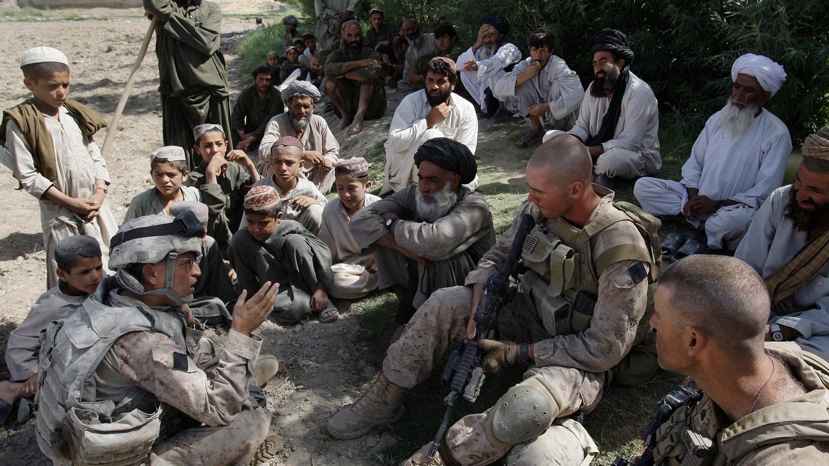Afghan military translator talks to US Marines