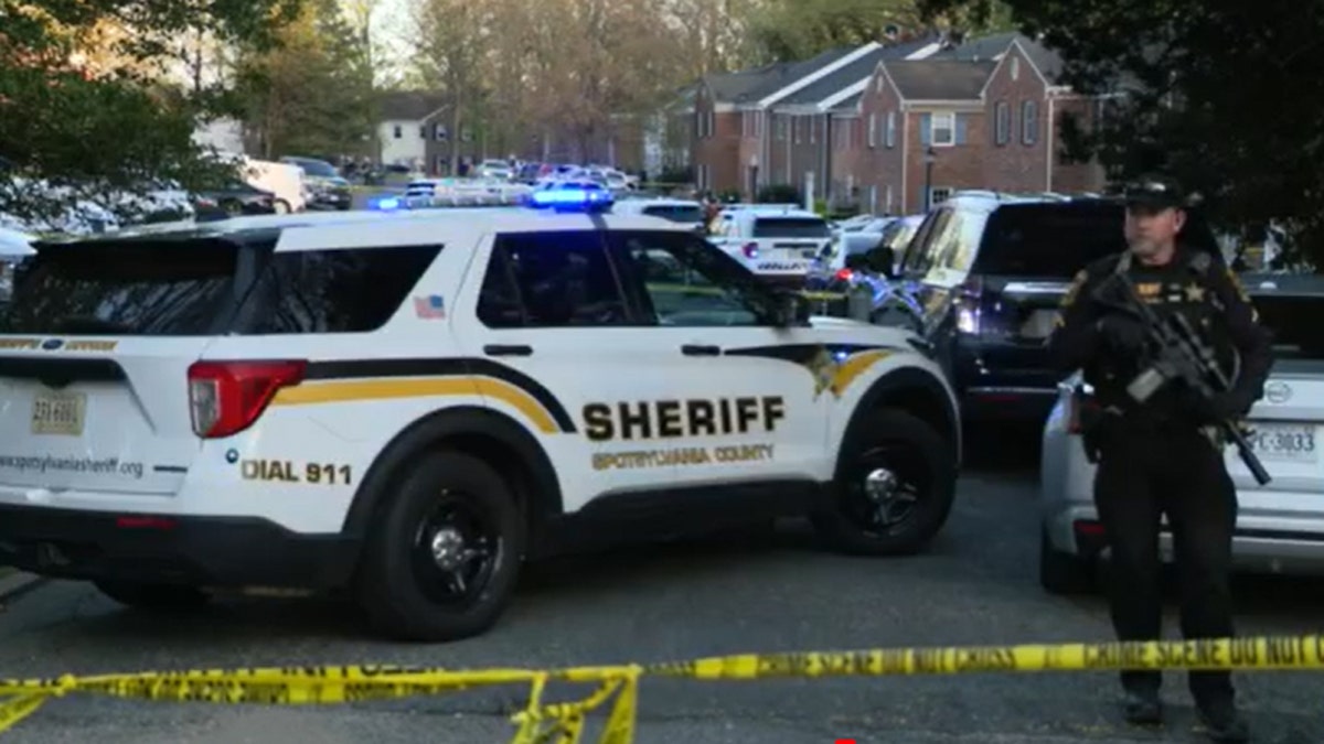 Police at the scene of the shooting