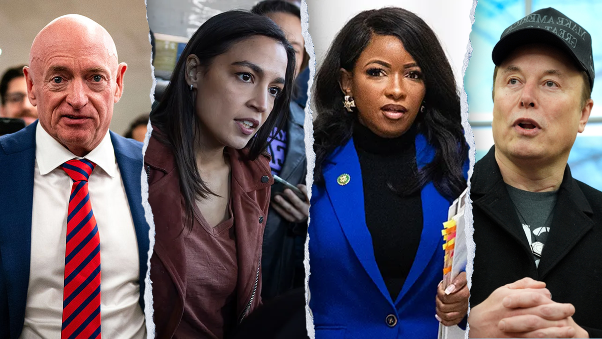 Sen. Mark Kelly, Rep. Alexandria Ocasio-Cortez, Rep. Jasmine Crockett, Elon Musk