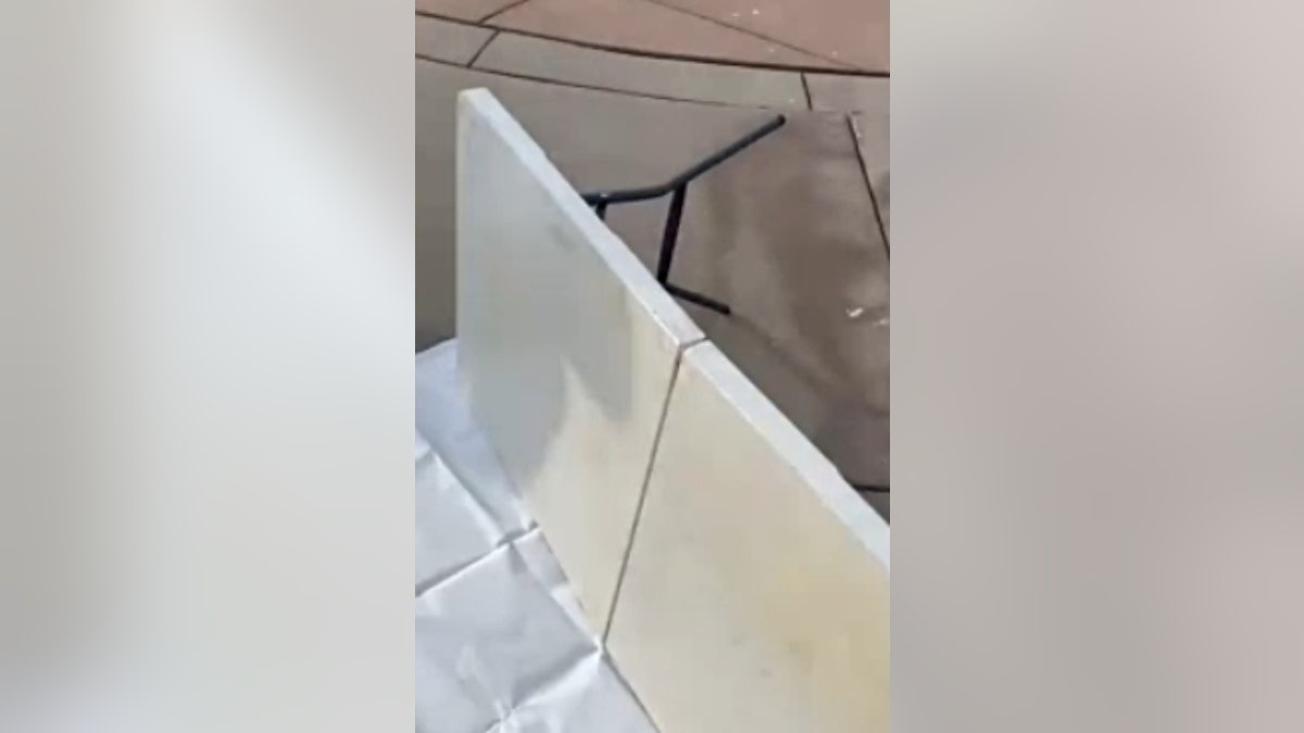 A photo showing the UW-Eau Claire College Republicans' flipped table