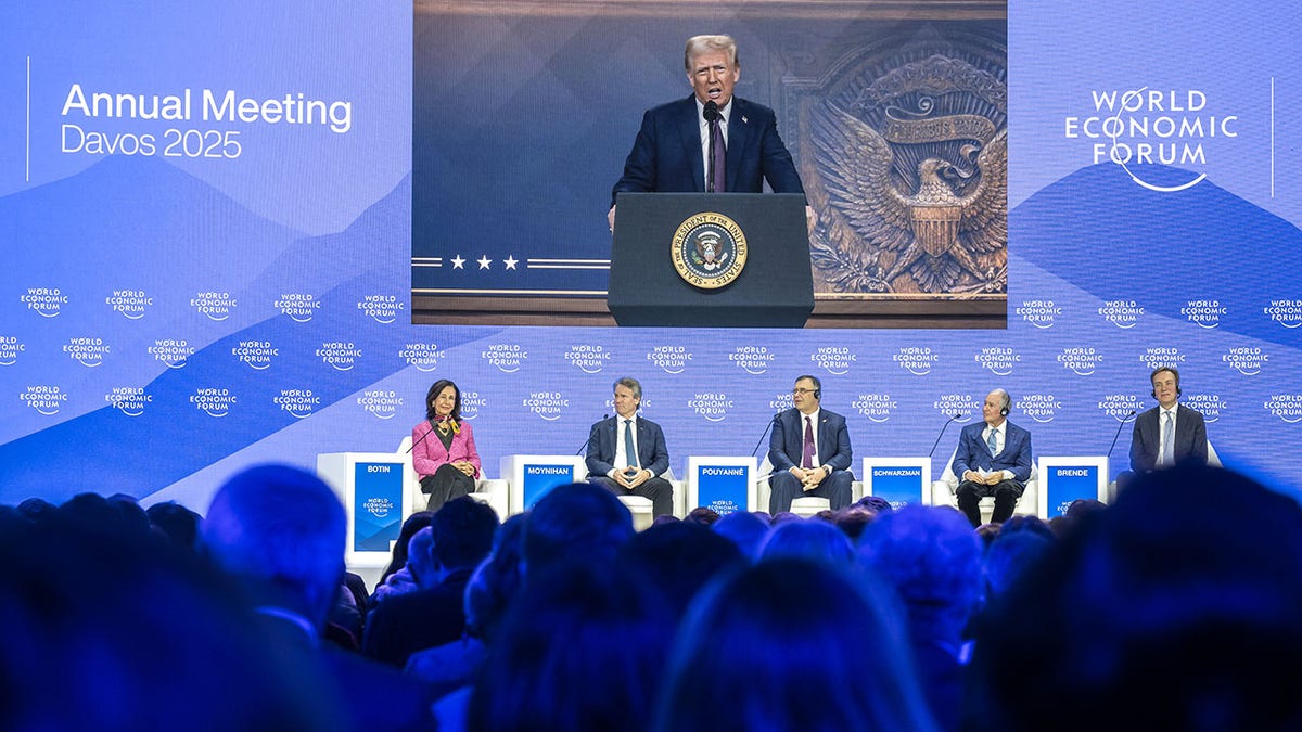 Trump addresses Davos remotely on screen