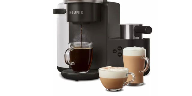 A Keurig K-Cafe Single Serve K-Cup Coffee, Latte and Cappuccino Maker.