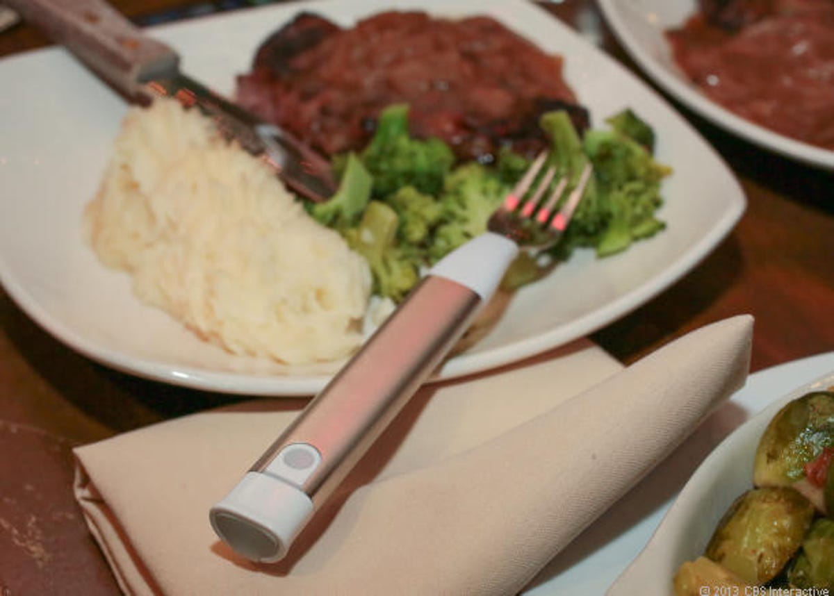 Hapifork on a plate of food and napkin