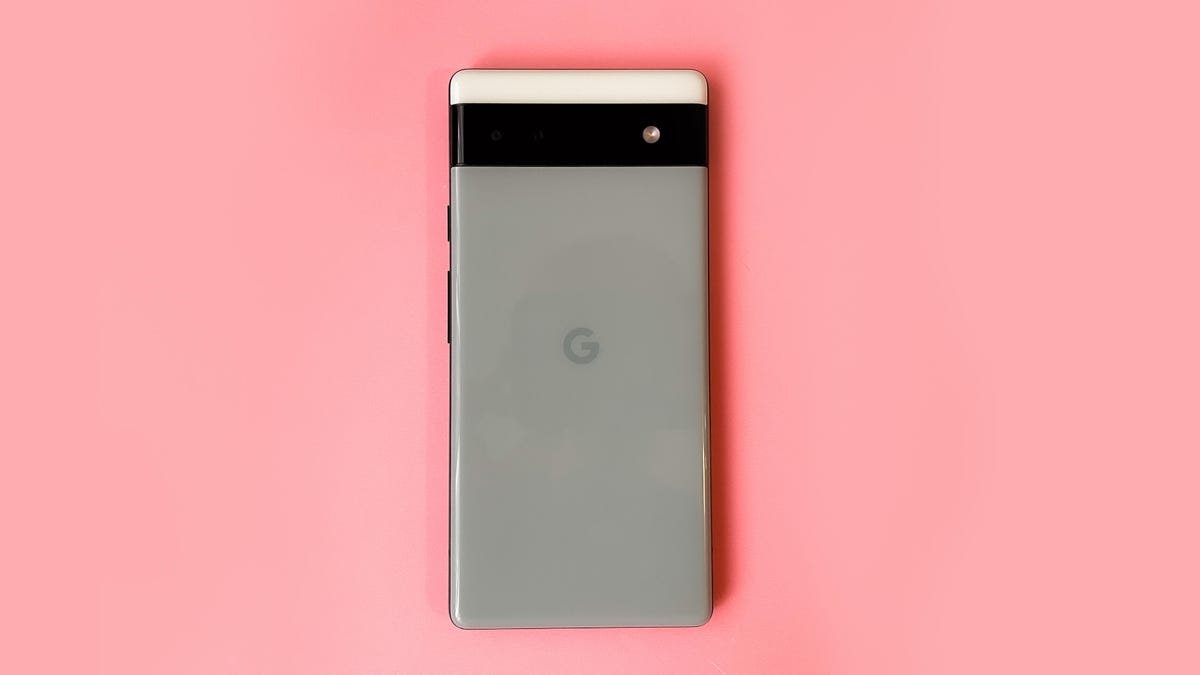 The back of Google's Pixel 6A phone