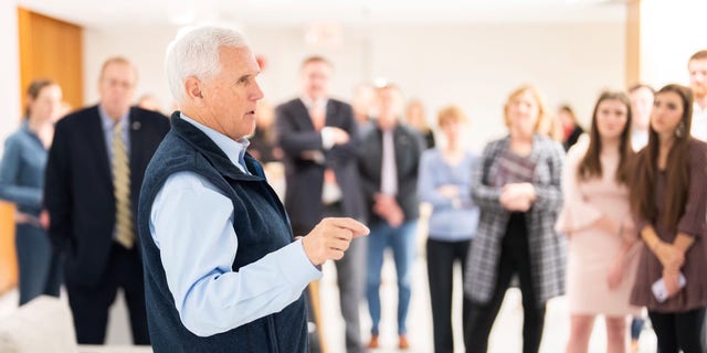 Former Vice President Mike Pence meets with social conservative leaders and activists on the morning of the annual March for Life rally opposing legalized abortion, in Washington, D.C., on Jan. 20, 2023