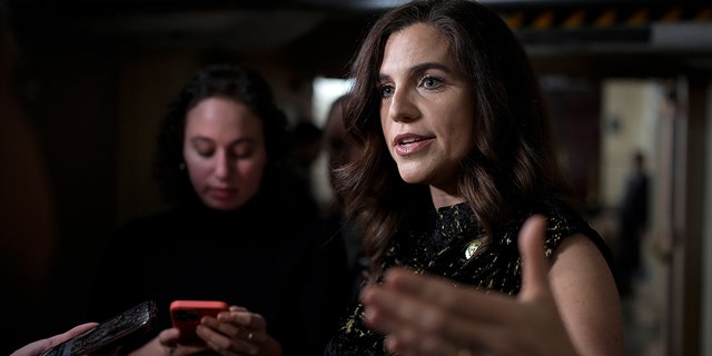 Rep. Nancy Mace (R-SC) speaks to reporters following a closed-door GOP caucus meeting at the U.S. Capitol January 10, 2023, in Washington, D.C. 