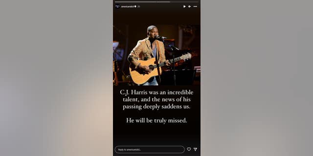 C.J. Harris was remembered by "American Idol" team on Instagram Monday. 