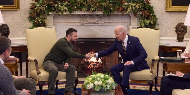 President Joe Biden and Ukraine's Volodymyr Zelenskyy meet at the White House in Washington, D.C.
