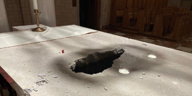 A vandal entered the Subiaco Abbey on Jan. 5 and broke into the altar with a sledgehammer, stealing three holy relics.