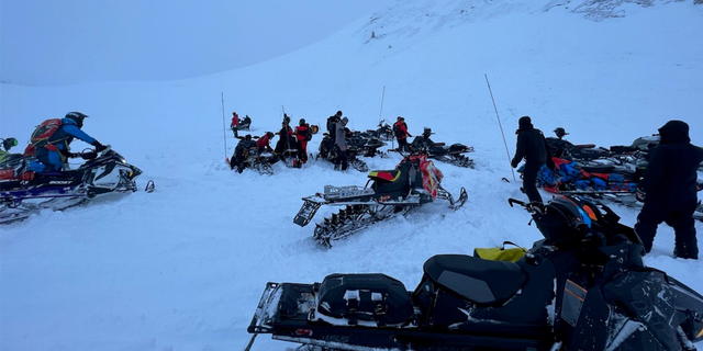 One person died in an avalanche in Colorado on Saturday and rescue teams are still searching for another victim buried in the snow.