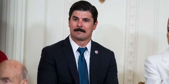 Richard Trumka Jr. is photographed during a White House ceremony where President Biden presented presidential medals of freedom on July 7.