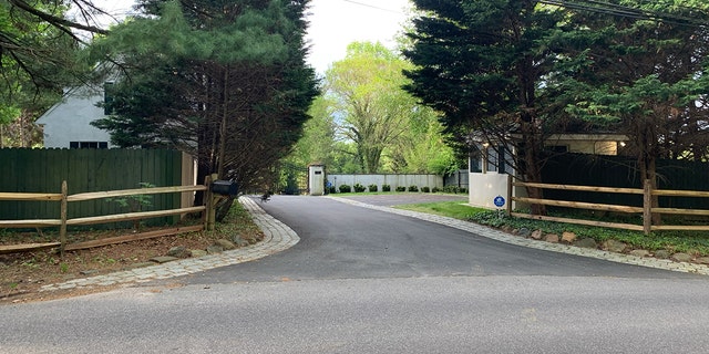An empty Secret Service guard shack located outside the access road leading to President Biden's private residence in Wilmington, Delaware, on Friday, April 19, 2019.