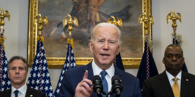 President Biden speaks in the Roosevelt Room of the White House in Washington, D.C., Wednesday, Jan. 25, 2023.