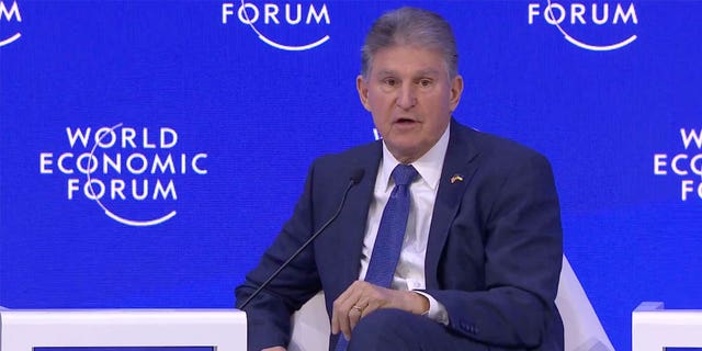 Sen. Joe Manchin called the "open press system" in the United States a "problem" during a panel discussion at the World Economic Forum in Davos, Switzerland on Jan. 17, 2023.