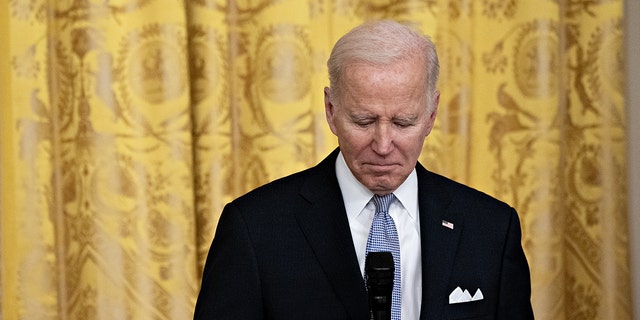 US President Joe Biden in the East Room of the White House in Washington, DC, US, on Friday, Jan. 20, 2023. 