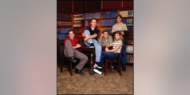 Rider Strong, Ben Savage, Will Friedle, Danielle Fishel and Matthew Lawrence (l-r) star in the popular TGIF comedy series, BOY MEETS WORLD, airing on the Disney General Entertainment Content via Getty Images Television Network.