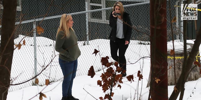 Defense attorney Anne Taylor joins investigators during a visit to the King Road crime scene on Jan. 3, 2023. The house was the scene of a quadruple homicide on Nov. 13. The victims were students at the University of Idaho. Taylor will be defending Bryan Kohberger, who is charged with the murders.
