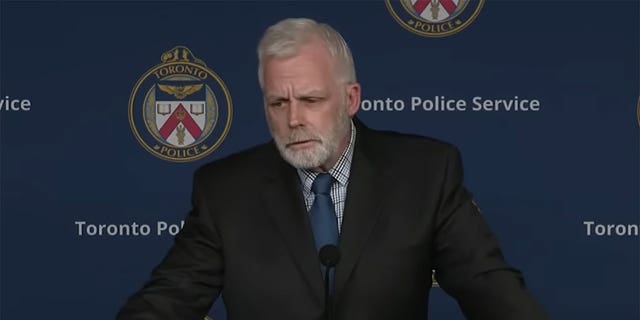 Toronto Police Services Det. Sgt. Terry Browne, of the Homicide and Missing Persons Unit, announces the arrests of 8 teen girls for the murder of a 59-year-old man living in the shelter system.