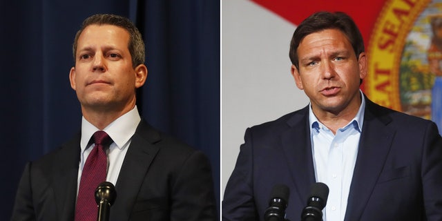 Former Hillsborough County State Attorney Andrew Warren and Florida Gov. Ron DeSantis