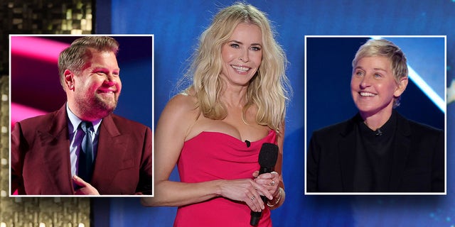 Chelsea Handler joked about James Corden and Ellen DeGeneres in her opening monologue at the Critics Choice Awards Sunday.