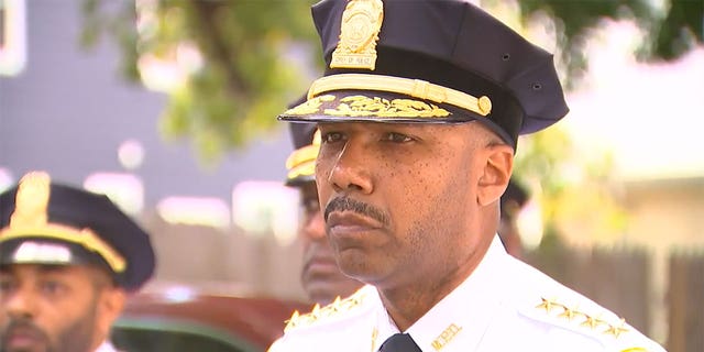 D.C. Metropolitan Police Chief Robert Contee addresses media after shooting outside IDEA Public Charter School. 