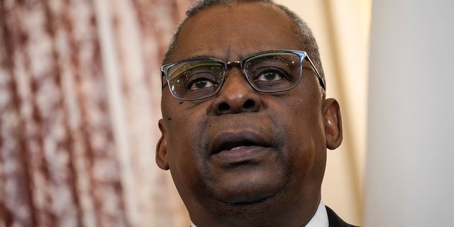 Secretary of Defense Lloyd Austin speaks during a news conference with Japanese leaders at the U.S. Department of State Jan. 11, 2023, in Washington, D.C.