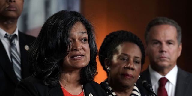 Reps. Pramila Jayapal, D-Wash., and Sheila Jackson Lee, D-Texas, are among the Democrats supporting legislation to eliminate the debt ceiling. (Alex Wong/Getty Images)