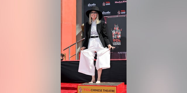 Diane Keaton is honored with a Hand and Footprint Ceremony at TCL Chinese Theatre on August 11, 2022 in Hollywood, California.