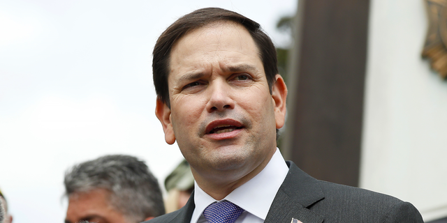 WASHINGTON, DC - APRIL 13: Sen. Marco Rubio (R-FL) and members of Congress hold a news conference on the benefits for veterans exposed to burn pits at the VFW Building on April 13, 2021 in Washington, DC. (Paul Morigi/Getty Images)