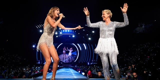 Taylor Swift had Ellen DeGeneres come on stage with her during her "1989" tour in Los Angeles.