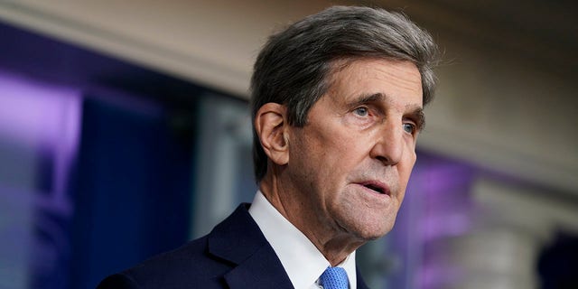 Special Presidential Envoy for Climate John Kerry speaks during a press briefing at the White House on Jan. 27, 2021.