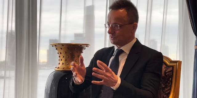 Hungarian Foreign Minister Péter Szijjártó spoke with Fox News Digital in the East Lounge at the United Nations Headquarters in New York City.