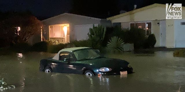 A home in a senior-designated residential community affected by recent 'bomb cyclone' flooding in Santa Cruz County.