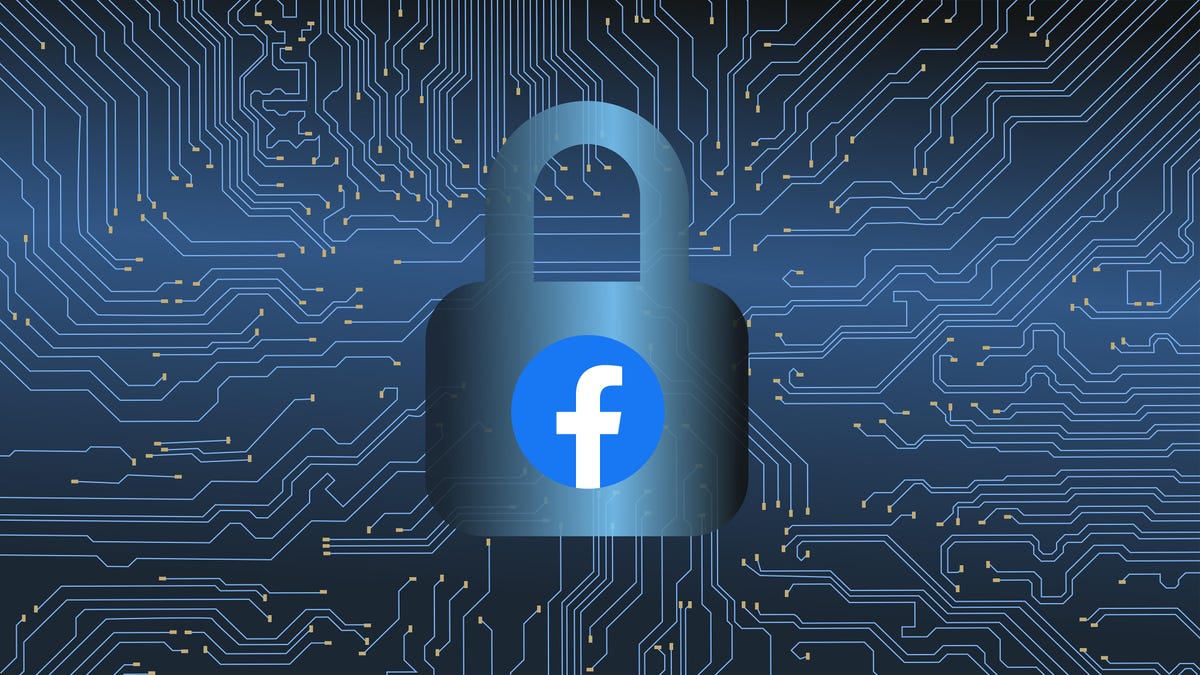 Facebook logo on a padlock
