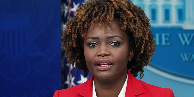 White House press secretary Karine Jean-Pierre speaks during the daily press briefing on Jan. 20, 2023.