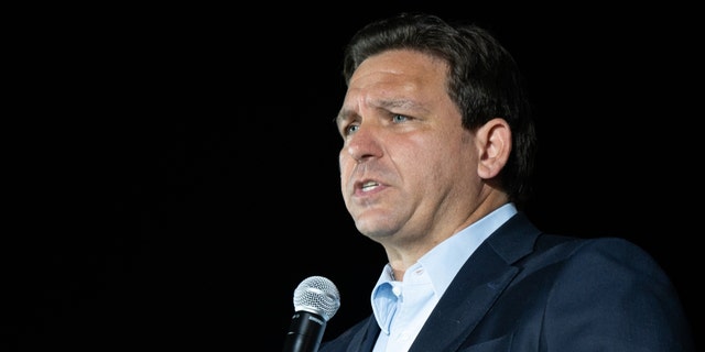 Florida Gov. Ron DeSantis campaigns alongside New York Republican gubernatorial hopeful, Rep. Lee Zeldin (R-NY) at a Get Out The Vote Rally on October 29, 2022 in Hauppauge, New York