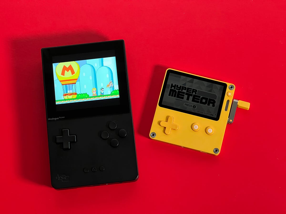 Analogue Pocket and Panic Playdate handheld game consoles