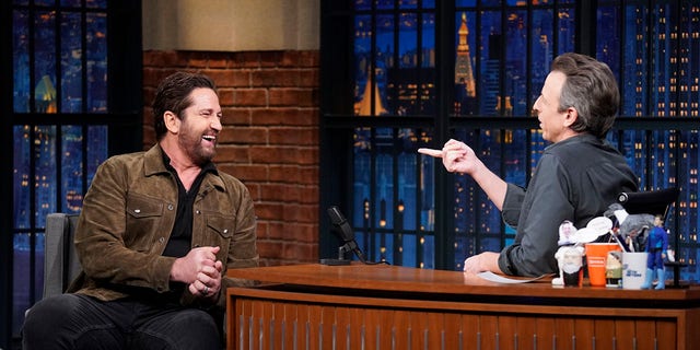 Gerard Butler told Seth Meyers on Tuesday that he accidentally rubbed phosphoric acid on his face while shooting "Plane."