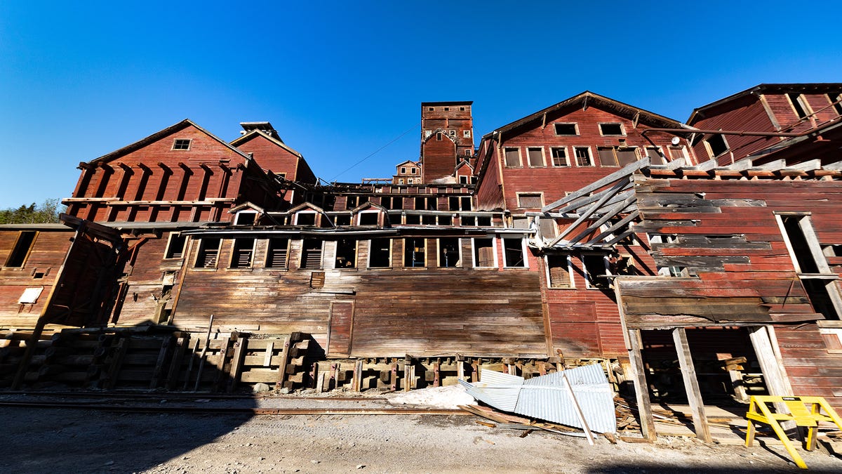 The many rooves and levels of the Kennecott Concentration Mill.