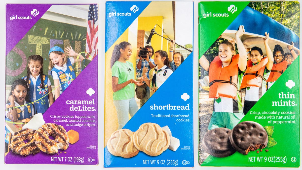 boxes of girl scout cookies