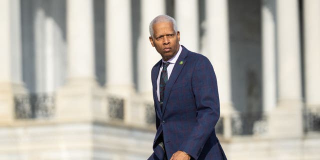 Rep. Hank Johnson, D-Ga., was asked by Fox News' Hillary Vaughn about President Biden's Obama-era classified documents being found in unsecured locations in and outside Washington, D.C., which Johnson claimed the documents may have been "planted."