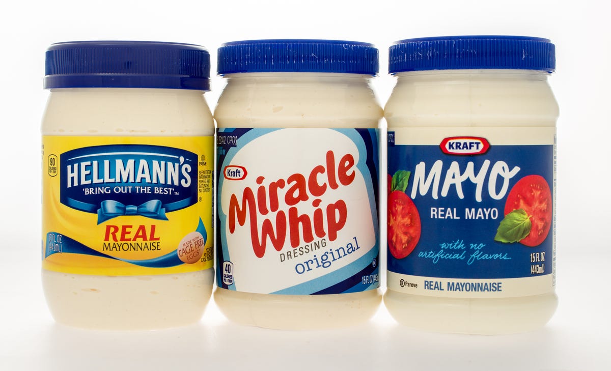 Jars of mayonnaise