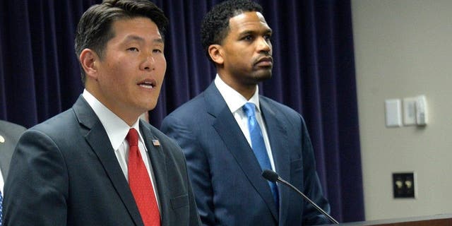 Robert K. Hur, United States Attorney Assistant Special Agent, speaks during a news conference on April 16, 2019, in Baltimore. (Kevin Richardson/Baltimore Sun/Tribune News Service via Getty Images)