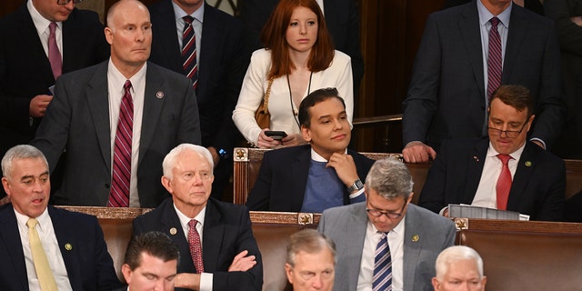 Rep.-elect George Santos sits in the House chambers during the opening day of the 118th Congress Tuesday, Jan. 3, 2023.