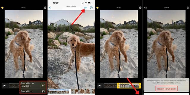 After you edit a video, you can still revert to the original.